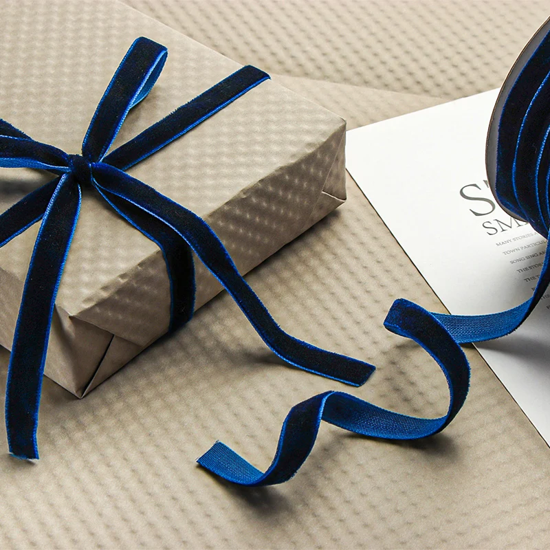 Velvet Ribbon Roll - 50 jardów/rolka Aksamitnej Taśmy Flokowanej do