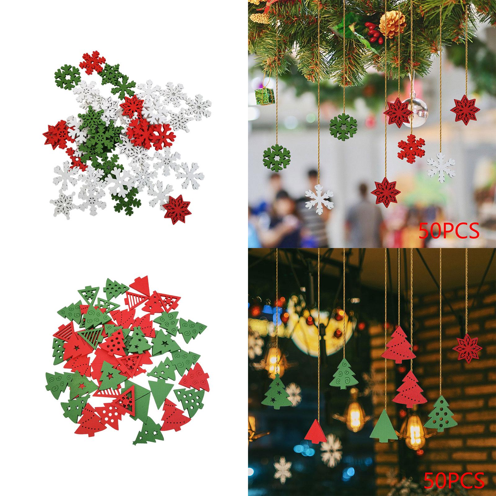 Christmas Craft Embellishment - 50 sztuk drewnianych ozdób świątecznych, dekoracje