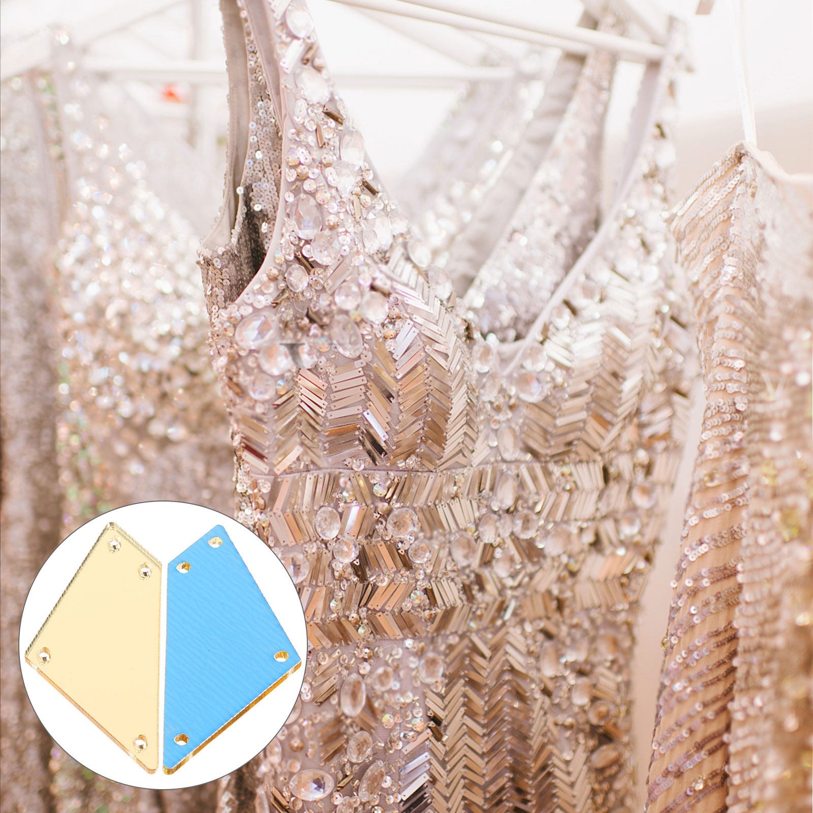 Sew On Rhinestone - 50 szt. akrylowych kryształków z efektem