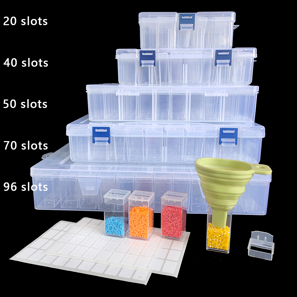 Craft Embellishment Storage - Kwadratowe plastikowe pudełko do przechowywania diamentów