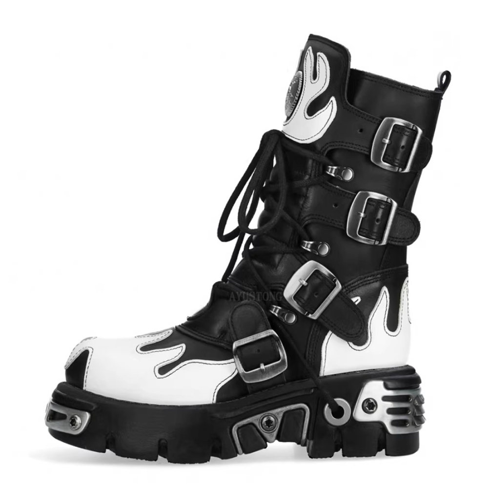 Modne Nowe Męskie Buty Motocyk – Guipure Lace Panel recenzja i cena